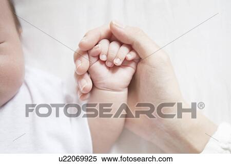 Mother holding baby's hand View Large Photo Image Stock Photography - Mother holding baby's hand. Fotosearch