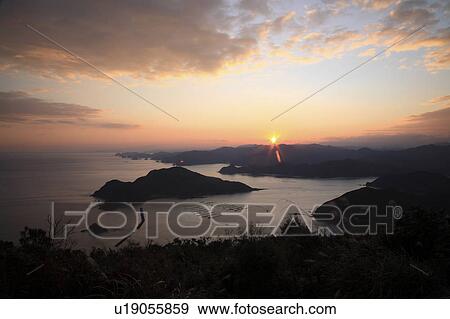 Ocean and sunset View Large Photo Image Stock Photo - Ocean and sunset. Fotosearch