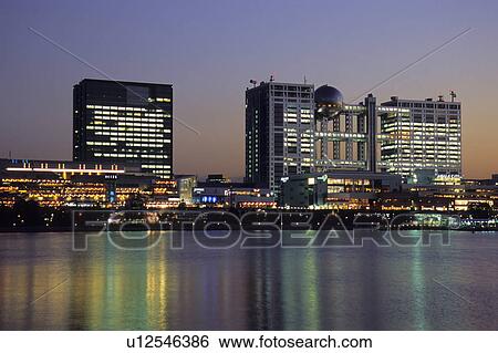 Stock Photograph - Odaiba Skyline at Night. Fotosearch
