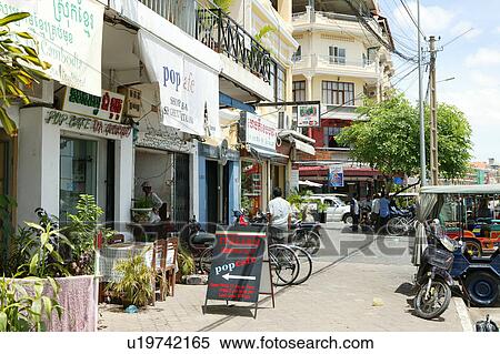Phnom Penh, Place Of Interest, East Asia, Outdoors, Sisowath Quay View Large Photo Image Stock Photography - Phnom Penh, Place Of Interest, East Asia, Outdoors, Sisowath Quay. Fotosearch