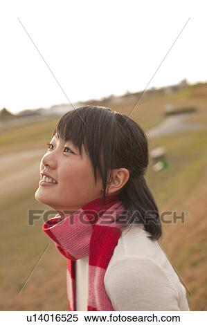 Stock Photography - Portrait of Teenage Girl at Dusk. Fotosearch