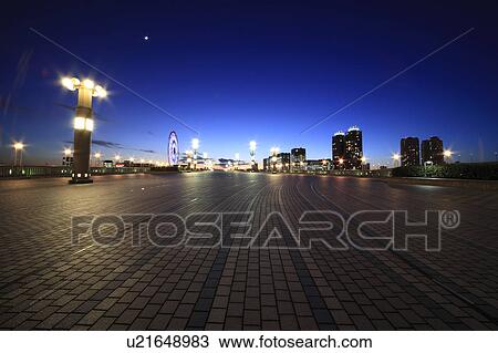 Stock Image - Promenade at Night. Fotosearch