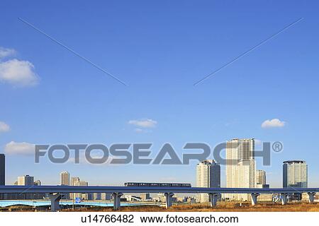 Stock Image - Railway and Blue Sky. Fotosearch