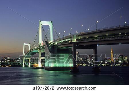 Stock Image - Rainbow Bridge at Night. Fotosearch