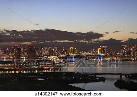 Stock Photo - Rainbow Bridge over Tokyo Bay. Fotosearch