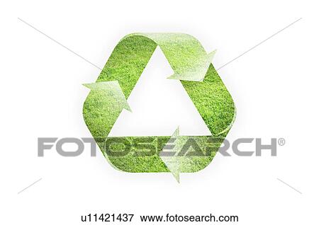 Recycling Symbol with Grass View Large Photo Image Stock Photo - Recycling Symbol with Grass. Fotosearch