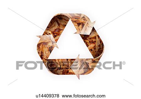 Stock Photo - Recycling Symbol with Leaves. Fotosearch