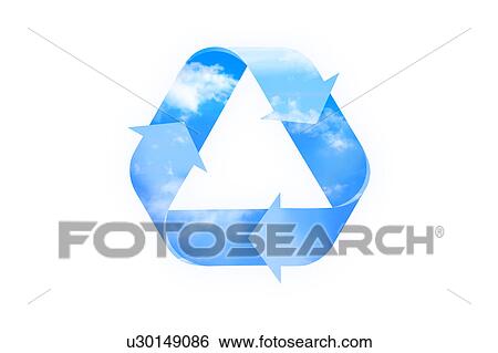 Stock Photograph - Recycling Symbol With Sky. Fotosearch