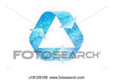 Stock Photo - Recycling Symbol with Water. Fotosearch