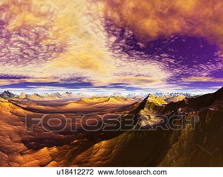 Stock Image - Rock formation and cloud. Fotosearch