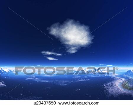 Stock Image - Rock formation and cloud. Fotosearch