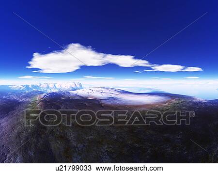 Stock Image - Rock formation and cloud. Fotosearch