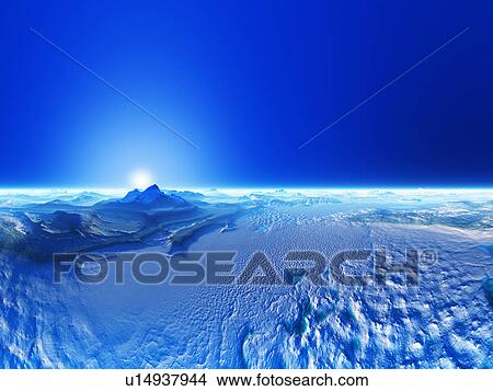 Picture - Rock formation and sun. Fotosearch