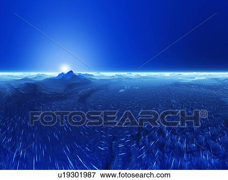 Stock Photo - Rock formation and sun. Fotosearch