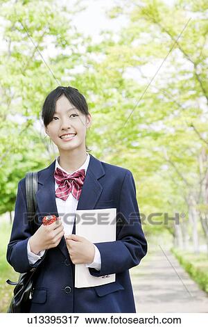 Schoolgirl Outdoors View Large Photo Image Stock Photo - Schoolgirl Outdoors. Fotosearch