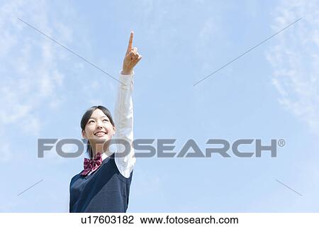 Schoolgirl Pointing View Large Photo Image Stock Image - Schoolgirl Pointing. Fotosearch