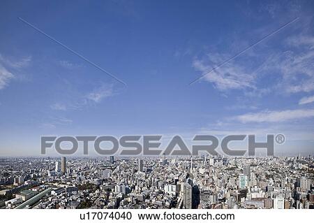 Stock Image - Shibuya and Tokyo Skyline. Fotosearch