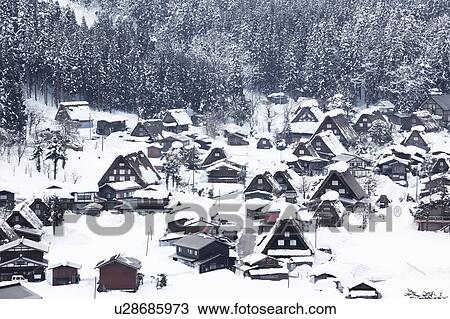 Stock Image - Shirakawa-go Village. Fotosearch