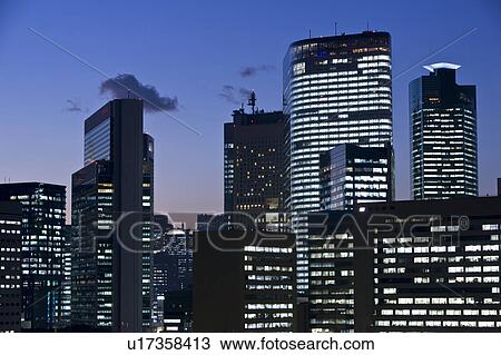 Skyscrapers at Night View Large Photo Image Stock Image - Skyscrapers at Night. Fotosearch