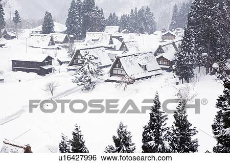 Stock Photograph - Suganuma Village in Winter. Fotosearch