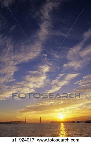 Sunrise Over Bridge View Large Photo Image Stock Photo - Sunrise Over Bridge. Fotosearch