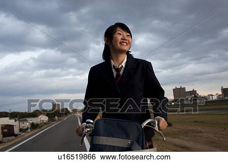 Teenage Girl Cycling View Large Photo Image Stock Photograph - Teenage Girl Cycling. Fotosearch