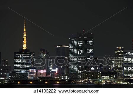 Stock Image - Tokyo Skyline at Night. Fotosearch