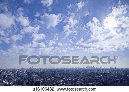 Stock Image - Tokyo Skyline with Shinjuku. Fotosearch