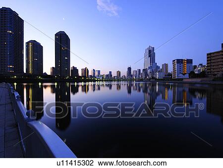 Stock Image - Tokyo Skyscrapers at Dawn. Fotosearch