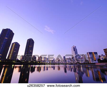 Tokyo Skyscrapers at Dawn View Large Photo Image Stock Photo - Tokyo Skyscrapers at Dawn. Fotosearch