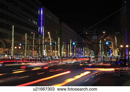 Stock Image - Urban Road at Night. Fotosearch