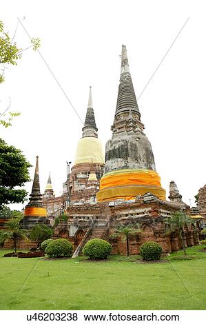 Wat Yai Chaya Mongkol Temple View Large Photo Image Stock Photo - Wat Yai Chaya Mongkol Temple. Fotosearch