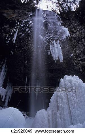 Waterfall in Winter View Large Photo Image Stock Photo - Waterfall in Winter. Fotosearch