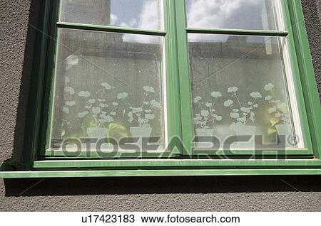 Window with stickers, Sweden View Large Photo Image Stock Image - Window with stickers, Sweden. Fotosearch