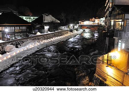 Yunishigawa hot spring in winter, Tochigi Prefecture, Honshu, Japan View Large Photo Image Picture - Yunishigawa hot spring in winter, Tochigi Prefecture, Honshu, Japan. Fotosearch