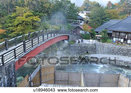 Stock Image - Yunishigawa hot spring, Tochigi Prefecture, Honshu, Japan. Fotosearch