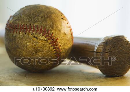 Antique baseball with baseball bat View Large Photo Image Stock Image - Antique baseball with baseball bat. Fotosearch
