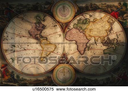 Antique world map View Large Photo Image Stock Photography - Antique world map. Fotosearch