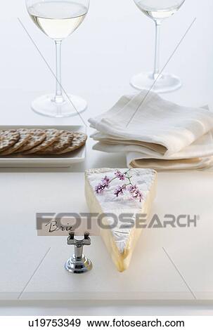 Stock Photo - Brie and white wine. Fotosearch