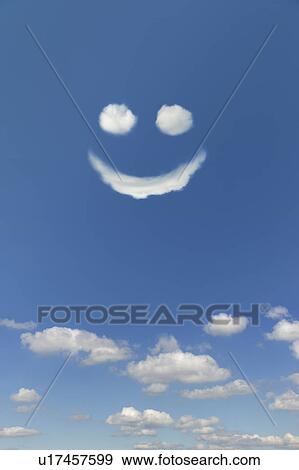 Clouds forming smiley face in sky View Large Photo Image Stock Photo - Clouds forming smiley face in sky. Fotosearch