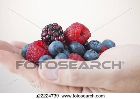 Fresh fruits on male hand View Large Photo Image Stock Photo - Fresh fruits on male hand. Fotosearch