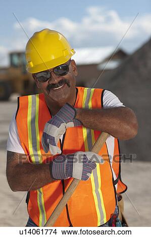 Portrait of construction worker on building site View Large Photo Image Picture - Portrait of construction worker on building site. Fotosearch