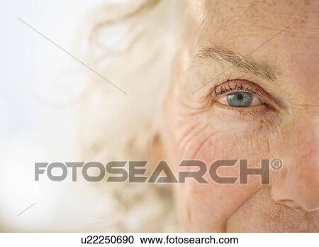 Stock Image - Portrait of senior woman. Fotosearch