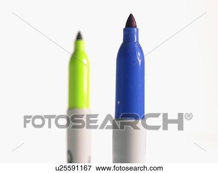 Studio shot blue and green felt-tip pen View Large Photo Image Stock Photo - Studio shot blue and green felt-tip pen. Fotosearch