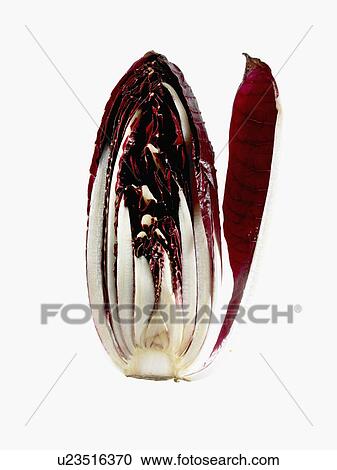Stock Image - Studio shot of cross section of red cabbage. Fotosearch