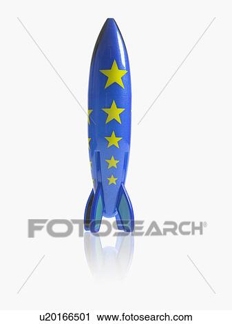 Stock Image - Studio shot of model of missile. Fotosearch