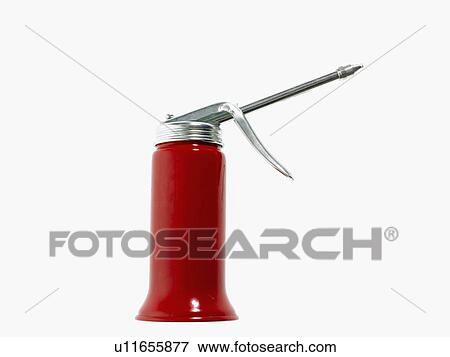 Stock Photo - Studio shot of red oil can. Fotosearch