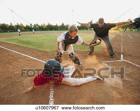 USA, California, Ladera Ranch, boys (10-11) playing baseball View Large Photo Image Stock Photo - USA, California, Ladera Ranch, boys (10-11) playing baseball. Fotosearch