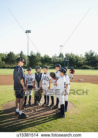 USA, California, Ladera Ranch, coach training little league baseball team (10-11) View Large Photo Image Picture - USA, California, Ladera Ranch, coach training little league baseball team (10-11). Fotosearch