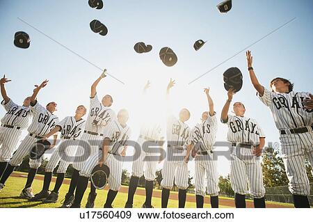 USA, California, Ladera Ranch, little league players (aged 10-11) celebrating View Large Photo Image Stock Photo - USA, California, Ladera Ranch, little league players (aged 10-11) celebrating. Fotosearch